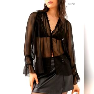 UO Sheer Chiffon Top